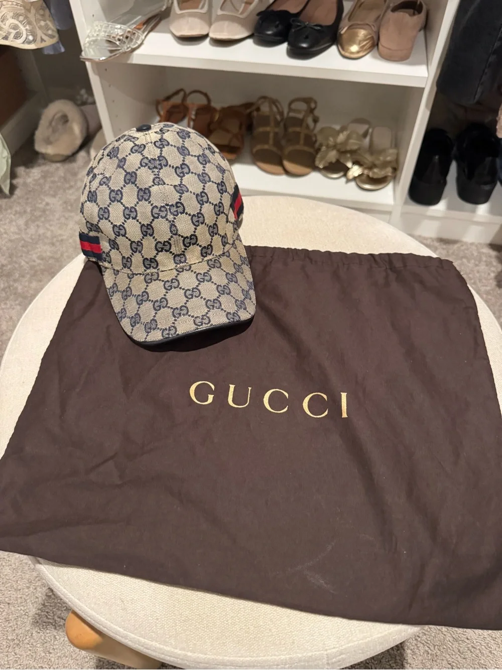 Gucci Men's GG Supreme Canvas Baseball Cap - Beige/Blue